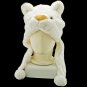 White Bear Mascot Plush Fancy Dress Costume Fur Hat Cap #11314