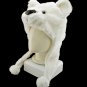 Polar Bear Mascot Plush Fancy Dress Costume Fur Hat Cap #11384