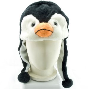 Penguin Mascot Plush Fancy Dress Costume Fur Hat Cap #11415