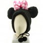 Black Mouse Bow Mascot Fancy Dress Costume Warmer Fur Hat #11445