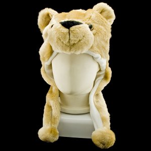 Brown Bear Mascot Plush Fancy Costume Fur Hat Cap Mask #11465