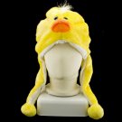 Yellow Duck Mascot Plush Fancy Costume Fur Hat Cap Mask #11466