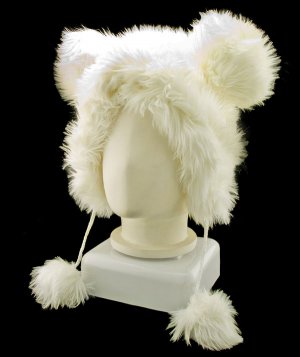 White Mouse Rabbit Mascot Fancy Dress Costume Fur Hat Cap #11236