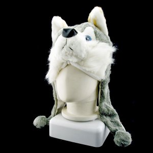 Timberwolves Wolf Funny Mascot New Costume Mask Fur Hat Cap #50902
