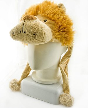 Lion New Plush Mascot Fancy Dress Costume Mask Fur Hat Cap #51186