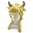Cow Ox Mascot Plush Fancy Costume Animals Fur Hat Cap #11510