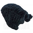 Plain Wool Beanie with Diamond Pattern Double Layer (BLACK) #51402