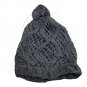 Plain Wool Beanie with Diamond Pattern Double Layer (GRAY BLACK) #51403