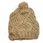 Plain Wool Beanie with Diamond Pattern Double Layer (BROWN) #51405