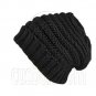 Plain Beanie with Mini Stripe Pattern Unisex Winter Hat BLACK #50037