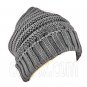 Plain Beanie with Mini Stripe Pattern Unisex Winter Hat GRAY GREY #50039