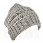Plain Beanie with Mini Stripe Pattern Unisex Winter Hat LIGHT GRAY GREY #51414