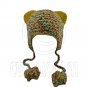 Colorful Beanie with Lovely Ears Shape & Earflaps Braids Poms (YELLOW) #51423