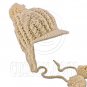 Plain Wooly Beanie with Earflaps Braids Poms (LIGHT BROWN) #51431