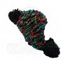 Color Wooly Pop Pom Beanie with Earflaps (BLACK BRAID POM) #51407