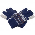 Men's Full Finger Wooly Cuff Gloves w/ Fluffy Lining (DARK BLUE SPIRAL) #51446