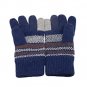Men's Full Finger Wooly Cuff Gloves w/ Fluffy Lining (DARK BLUE SPIRAL) #51446