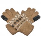 Men's Full Finger Wooly Cuff Gloves w/ Fluffy Lining (BROWN SPIRAL) #51447