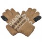 Men's Full Finger Wooly Cuff Gloves w/ Fluffy Lining (BROWN SPIRAL) #51447