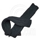 Fingerless Wooly Gloves with Wave Zig-Zag Pattern (GRAY BLACK) #51454