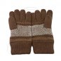 Men's Full Finger Wooly Cuff Gloves w/ Fluffy Lining (BROWN SNOWFLAKE) #51469
