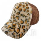 Cheetah Leopard Pattern Baseball Plush Corduroy Cap (BROWN) #51475