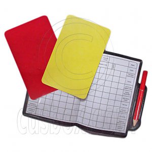 Football Referee Penalty Red Yellow Cards with Wallet Pencil Note Set #51496