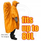 BlueField 2in1 Backpack Rain Cover Rain Coat (fits up to 80L) (ORANGE) #51498