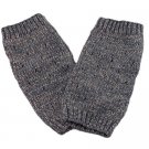 Unisex Fingerless Plain Short Gloves Gorgeous (GRAY with tiny silver thread) #51434