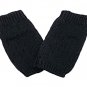 Unisex Fingerless Plain Short Gloves Gorgeous (BLACK with tiny black thread) #50332