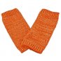 Unisex Fingerless Plain Short Gloves Gorgeous (ORANGE with tiny golden thread) #51351