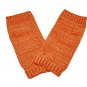 Unisex Fingerless Plain Short Gloves Gorgeous (ORANGE with tiny golden thread) #51351