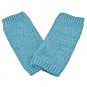 Unisex Fingerless Plain Short Gloves Gorgeous (LIGHT BLUE with tiny silver thread) #50975