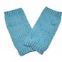 Unisex Fingerless Plain Short Gloves Gorgeous (LIGHT BLUE with tiny silver thread) #50975