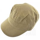 Military Cap with Button (LIGHT BROWN) #51542