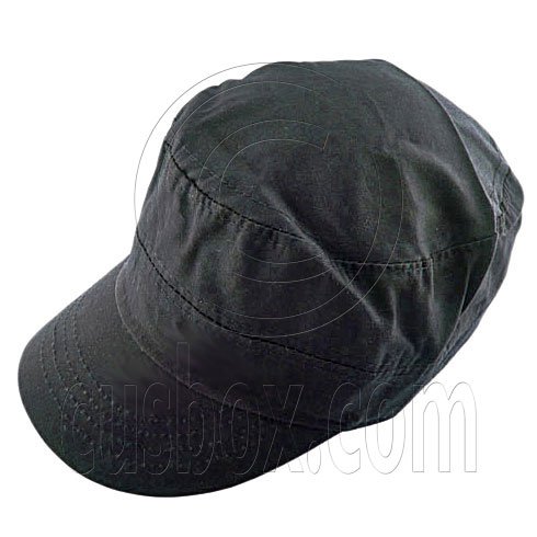 Military Cap with Button (BLACK) #51540