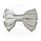 Pair Adorable 4.5inches 11cm Ribbon Bowknot Bow Tie Alligator Hair Clips GRAY #51552