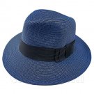 Wide Brim Fedora Braid Trim Hat (DARK BLUE) #51579