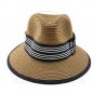 Fedora Style Braid Trim Striped Hat (DARK BROWN) #51581