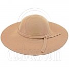 Wool Felt Vintage Style 10cm / 4inch Wide Brim Hat LIGHT BROWN #51590