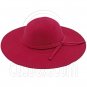 Wool Felt Vintage Style 10cm / 4inch Wide Brim Hat BURGUNDY RED #51591