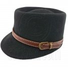 Wool Felt Lady Women Vintage Cap Hat with BLACK #51629