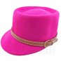 Wool Felt Lady Women Vintage Cap Hat with HOT PINK #51631