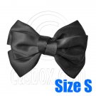 Pair Adorable 3inch 8cm Ribbon Bowknot Bow Tie Alligator Hair Clips Small BLACK #51636