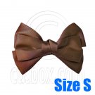 Pair Adorable 3inch 8cm Ribbon Bowknot Bow Tie Alligator Hair Clips Small COFFEE BROWN #51638