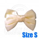Pair Adorable 3inch 8cm Ribbon Bowknot Bow Tie Alligator Hair Clips Small APRICOT BEIGE #51640