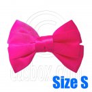 Pair Adorable 3inch 8cm Ribbon Bowknot Bow Tie Alligator Hair Clips Small HOT PINK #51644
