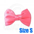 Pair Adorable 3inch 8cm Ribbon Bowknot Bow Tie Alligator Hair Clips Small SALMON PINK #51645