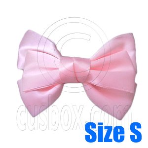 Pair Adorable 3inch 8cm Ribbon Bowknot Bow Tie Alligator Hair Clips Small BABY PINK #51647