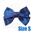Pair Adorable 3inch 8cm Ribbon Bowknot Bow Tie Alligator Hair Clips Small DARK BLUE #51649